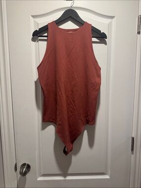 Abercrombie & Fitch Open Back Cutout Bodysuit Rust Terracotta - Size XL